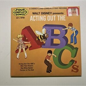 Walt Disney Acting Out The ABC's No Book LP 33 1/3 Record